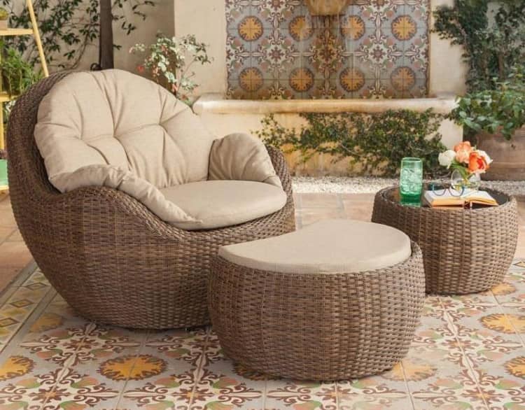 fauteuil de jardin en rotin